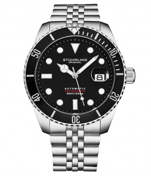 Aquadiver Stuhrling Automático Depthmaster 4045 44mm Diver Hombre Negras Negras | 910532-VJF