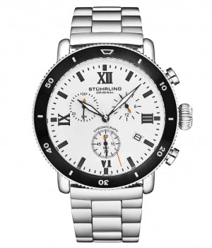 Aquadiver Stuhrling DualMode 4040 Quartz 48mm Cronógrafo Hombre Blancas | 605824-LAY
