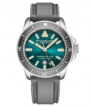 Aquadiver Stuhrling Maritimer 935 Quartz 43mm Diver Hombre Turquesa Plateadas | 403792-MBZ