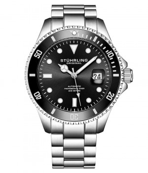 Aquadiver Stuhrling Regatta Automático 42mm Diver Hombre Negras Plateadas | 094276-OYZ