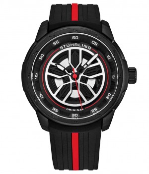 Aviator Stuhrling I84S Quartz 44mm Hombre Negras Negras Negras | 564172-DIE