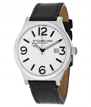 Aviator Stuhrling Osprey 454 Quartz 42mm Hombre Blancas Plateadas | 503162-JPY