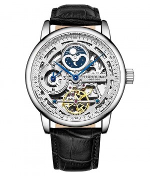 Legacy Stuhrling 3917 Automático 43mm Skeleton Hombre Plateadas Plateadas | 837240-MEI