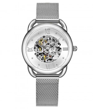 Legacy Stuhrling 3990M Automático 36mm Skeleton Mujer Plateadas Plateadas | 461708-LIR