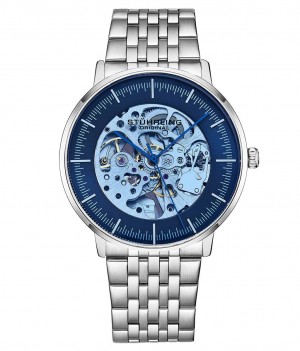 Legacy Stuhrling 3994T Automático 42mm Skeleton Hombre Azules Plateadas | 043187-FJG