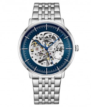 Legacy Stuhrling 3994 Automático 42mm Skeleton Hombre Azules Plateadas | 956812-MIX