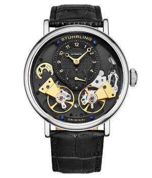 Legacy Stuhrling Ares 3981 Automático 43mm Skeleton Hombre Negras Plateadas | 251493-EIW