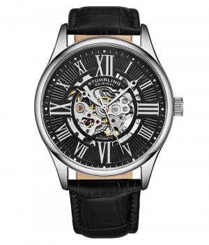 Legacy Stuhrling Atrium 3942 & 3942M Automático 42mm Skeleton Hombre Negras Plateadas | 286053-TPH