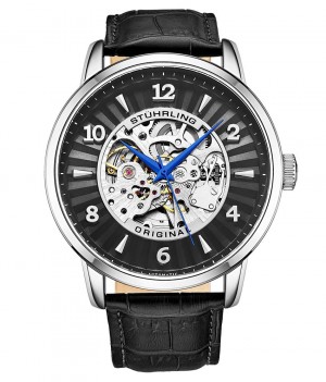 Legacy Stuhrling C973A Automático 48mm Skeleton Hombre Negras Plateadas Negras | 204658-EXF