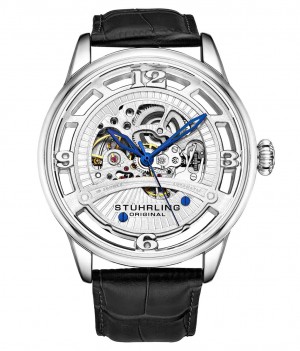 Legacy Stuhrling Dauphine 3974 Automático 48mm Skeleton Hombre Plateadas Plateadas | 964301-OXE