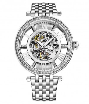Legacy Stuhrling Delphi 3944 Automático 38mm Skeleton Mujer Plateadas Plateadas | 592048-ZLM
