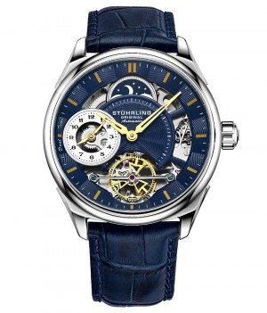 Legacy Stuhrling Presidia 943A Automático 42mm Skeleton Hombre Azules Plateadas | 370146-ZCV