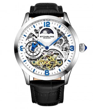 Legacy Stuhrling Special Reserve 3921 Automático 44mm Skeleton Hombre Blancas Plateadas | 491280-YFV
