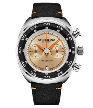 Monaco Stuhrling 1000 Quartz 44mm Cronógrafo Hombre Negras Negras | 620753-XDI