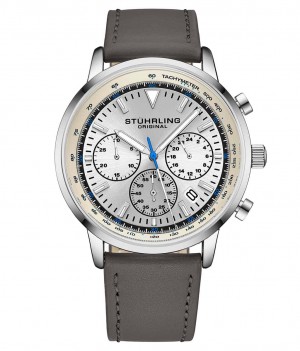 Monaco Stuhrling 3986L Quartz 44mm Cronógrafo Hombre Plateadas Plateadas | 749068-ZTR