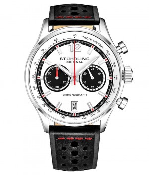 Monaco Stuhrling 933 Quartz 44mm Cronógrafo Hombre Blancas Plateadas | 548329-HTE