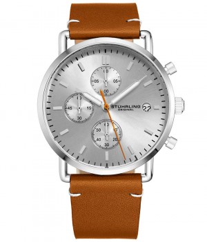 Monaco Stuhrling Eton 3903 Quartz 38mm Cronógrafo Hombre Plateadas Plateadas | 509431-FEM