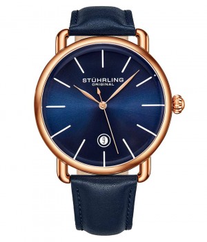 Symphony Stuhrling Agent 3913 Quartz 42mm Classic Hombre Azules Rosas | 218954-UYC
