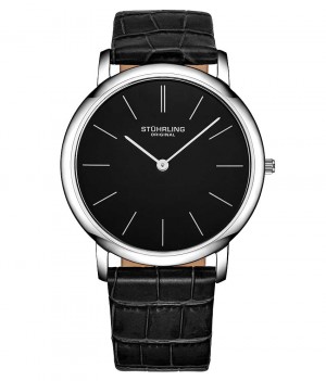 Symphony Stuhrling Ascot 601 Quartz 38mm Classic Hombre Negras Plateadas | 751084-EVL