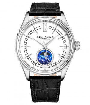 Symphony Stuhrling Celestia 897 Quartz 42mm Classic Hombre Blancas Plateadas | 761239-ONX
