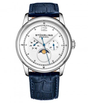 Symphony Stuhrling Celestia 898 Quartz 39mm Classic Hombre Blancas Plateadas | 398546-JGB