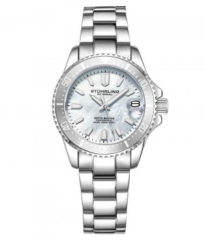 Symphony Stuhrling Depthmaster 3950AL Quartz 32mm Classic Mujer Plateadas Plateadas | 937512-XOU