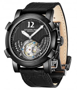 Tourbillon Stuhrling Devilray 407AL Hand-wind 44mm Hombre Negras Negras | 405921-UBL