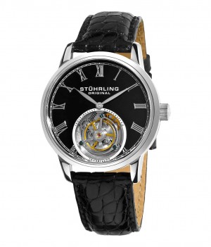 Tourbillon Stuhrling Dominus 312 Hand-wind 40mm Hombre Negras Plateadas | 481627-VMN