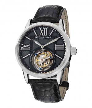 Tourbillon Stuhrling Grand Imperium 537 Hand-wind 42mm Hombre Negras Plateadas | 259647-CNX