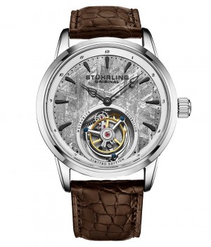 Tourbillon Stuhrling Meteorite 860 Hand-wind 42mm Hombre Gris Plateadas | 042916-NYF